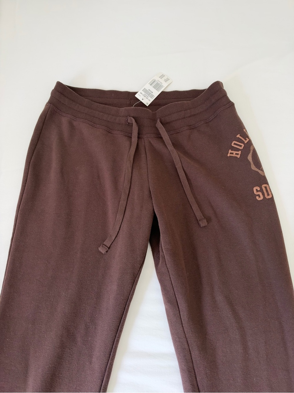 Hollister Brown Drawstring Joggers with Subtle Logo